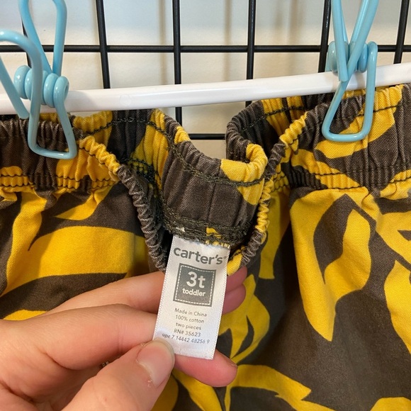 Carter's Yellow and Brown Kids Shorts - Picture 2 of 4